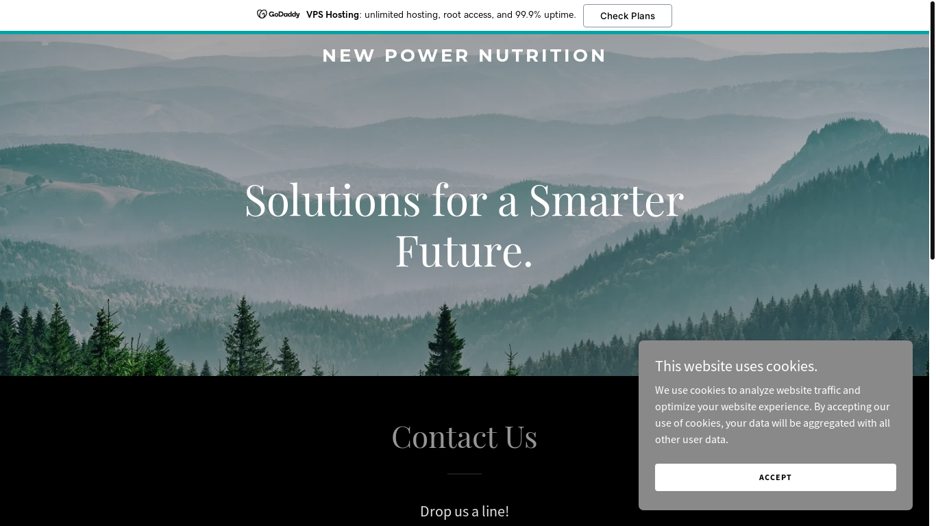 website screenshot of https://newpowernutrition.ca/