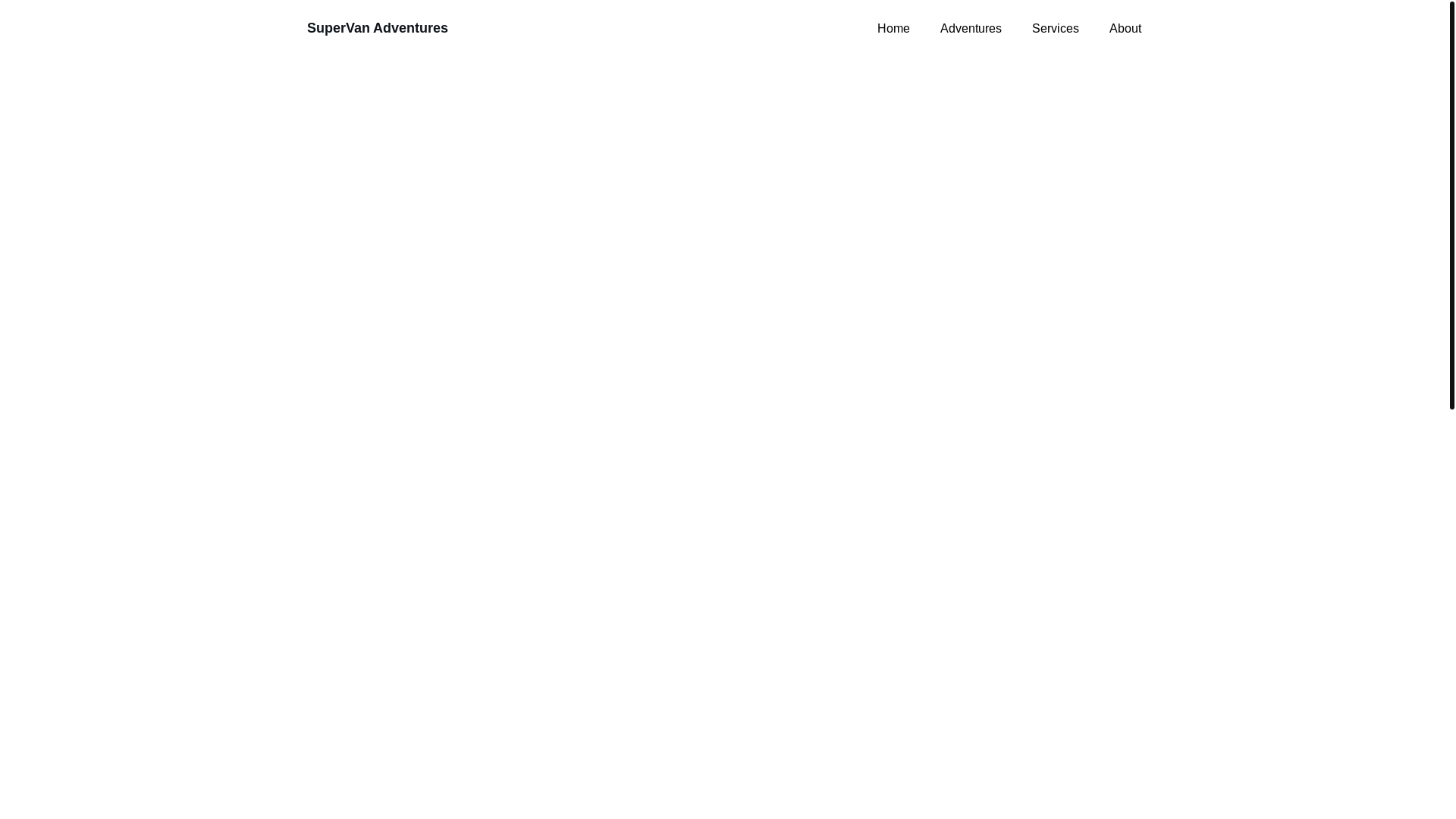 website screenshot of https://supervanadventures.in/