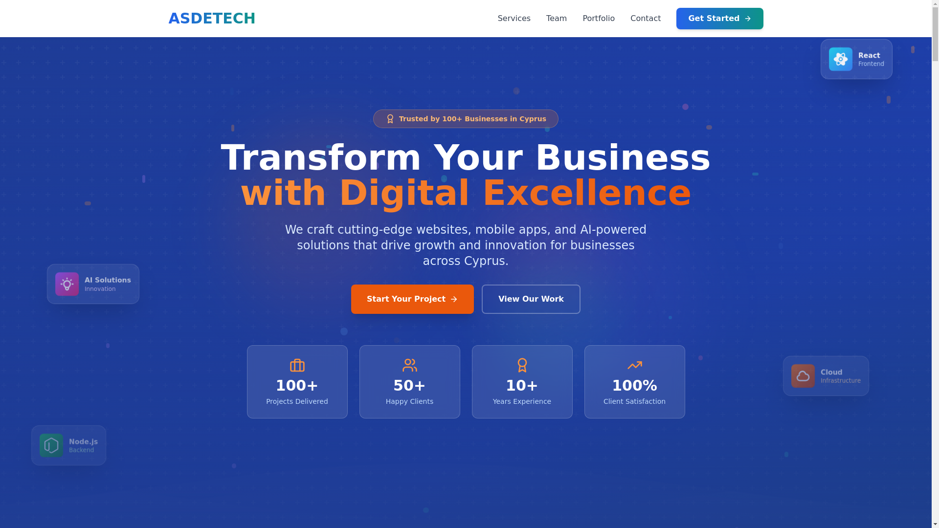 website screenshot of https://asdetech.com/