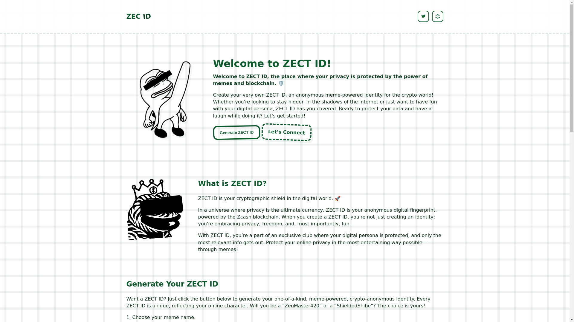 website screenshot of https://zectid.fun/