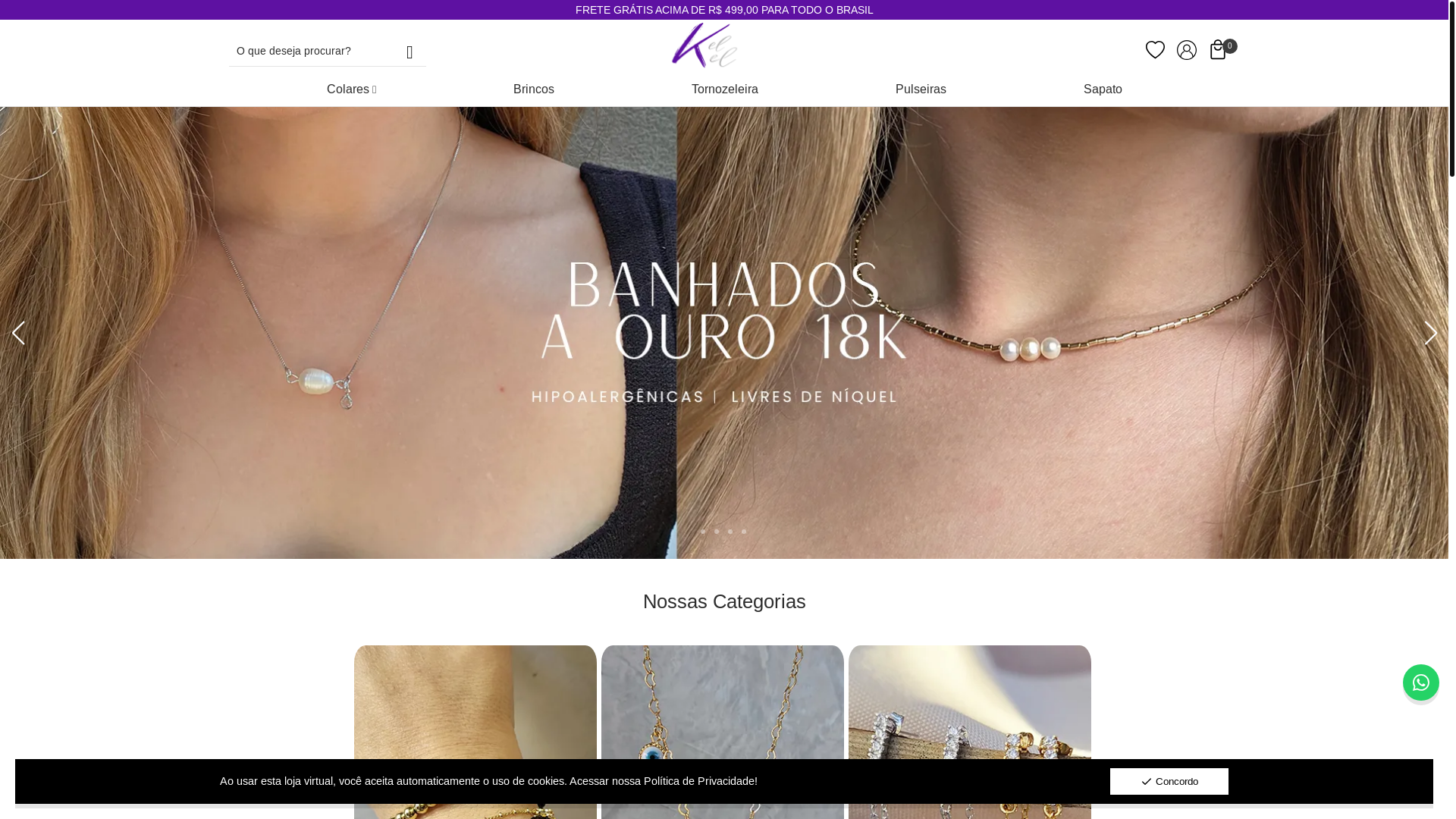 website screenshot of https://kelkelarteemsemijoias.com.br/