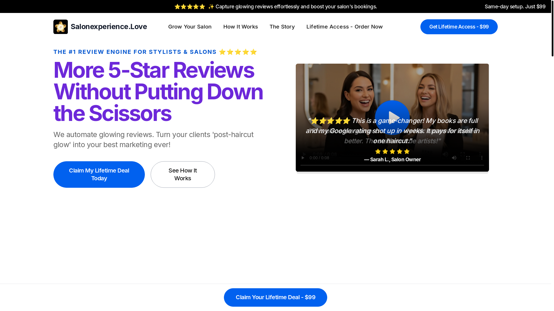 website screenshot of https://salonexperience-love.pages.dev/