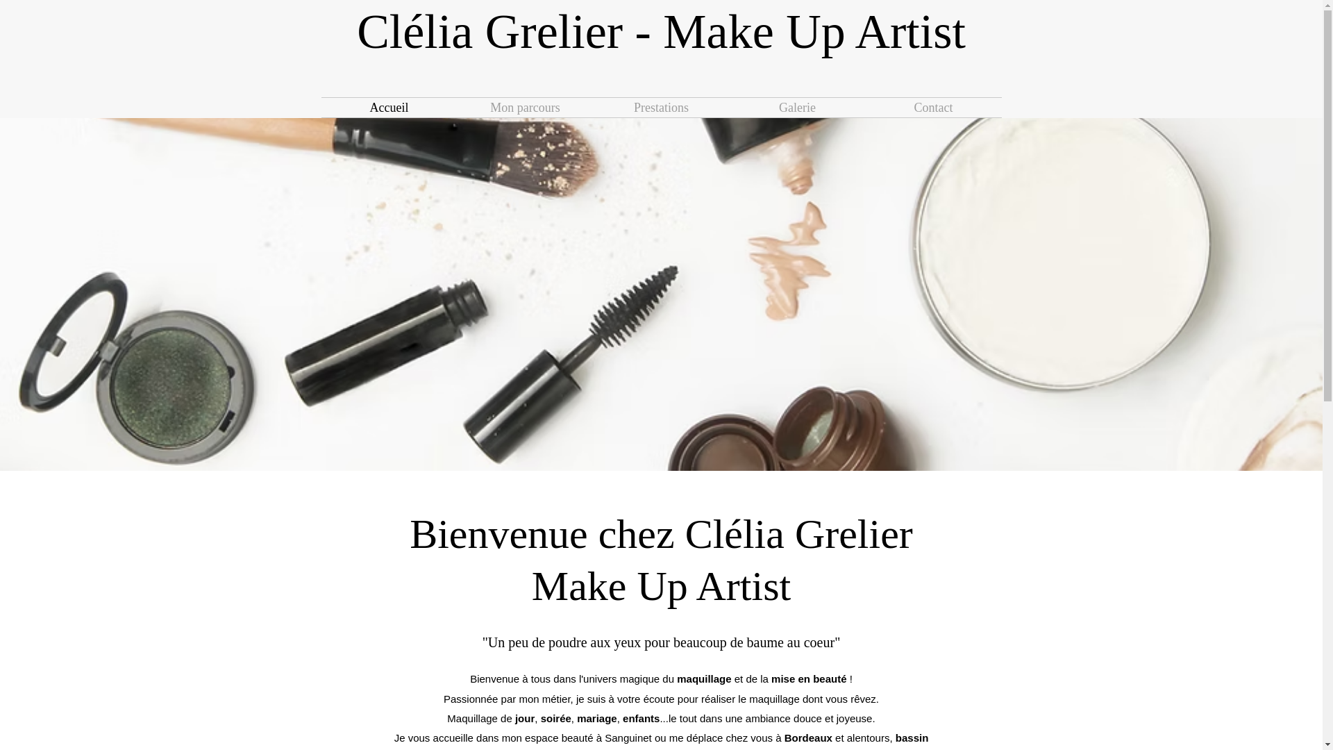 website screenshot of https://cleliagreliermakeupandevents.com/