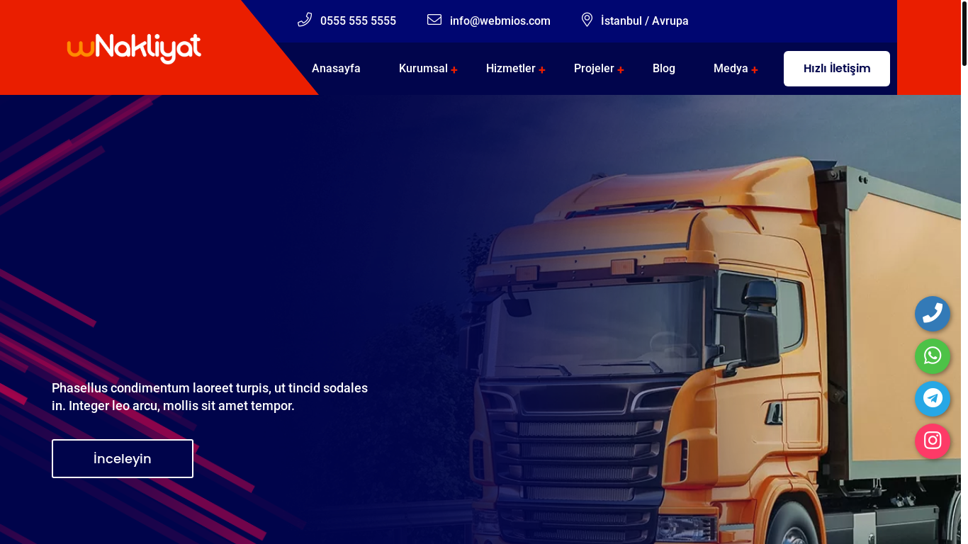 website screenshot of https://veranakliyat.com.tr/
