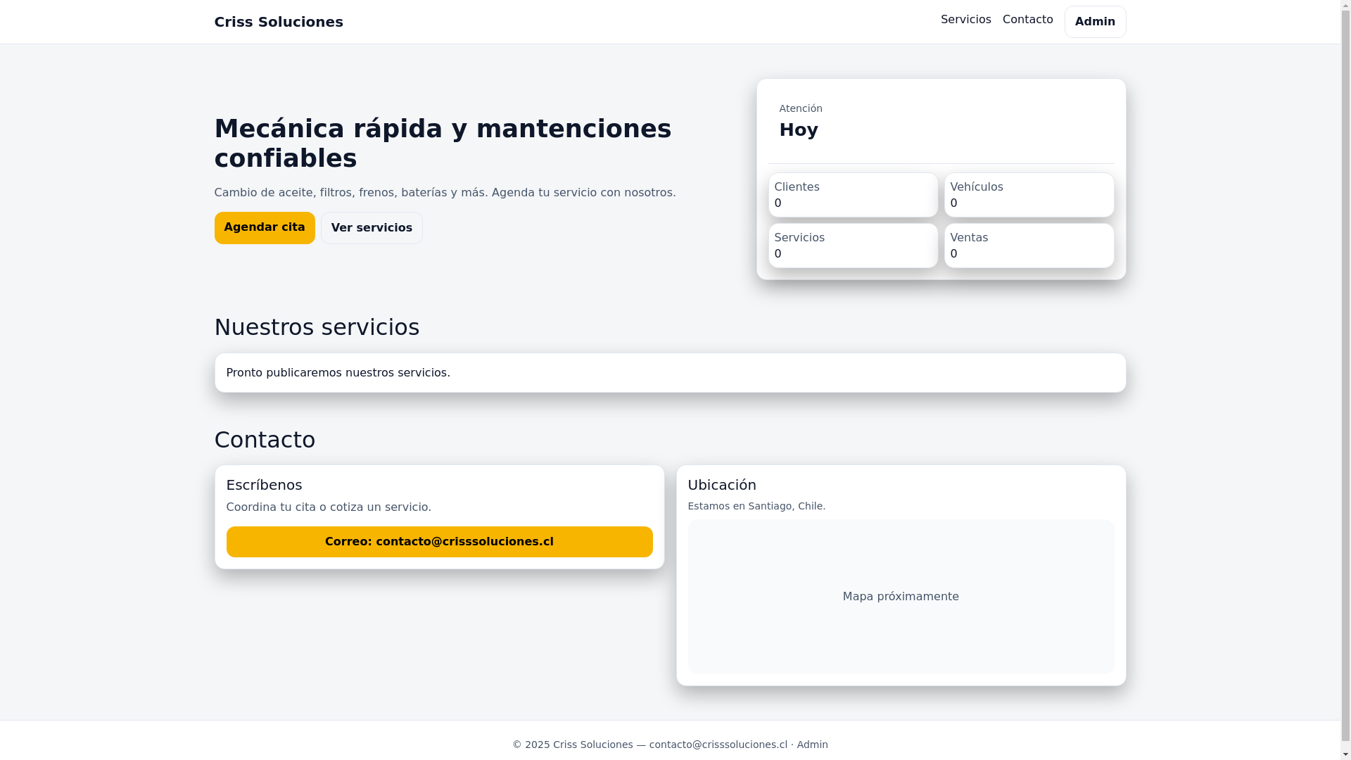 website screenshot of https://crissoluciones.cl/