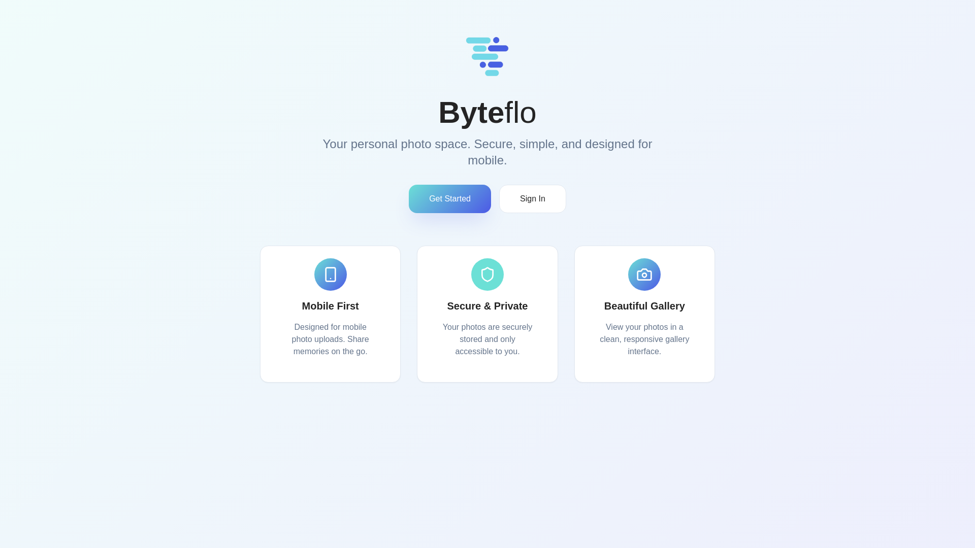 website screenshot of https://byteflo.cloud/