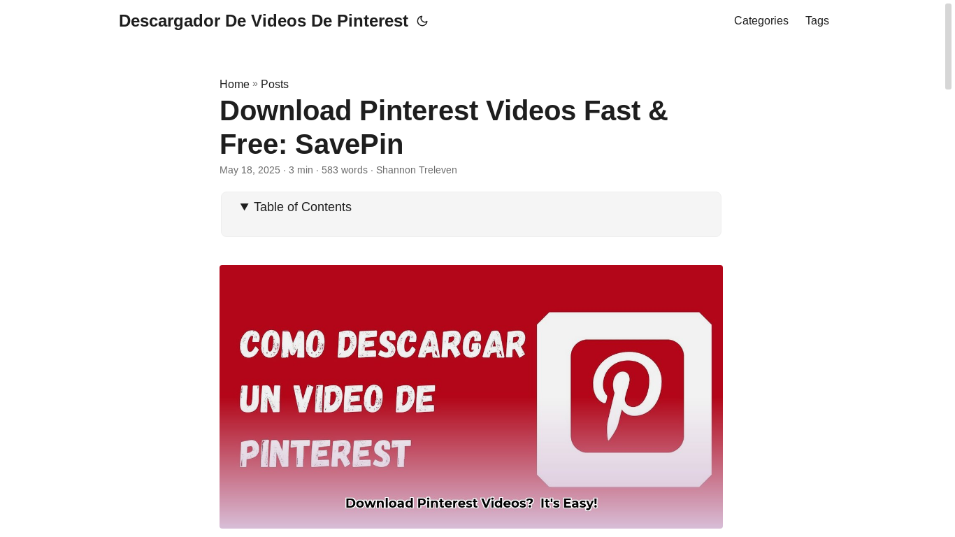 website screenshot of https://descargador-de-videos-de-pinterest.pages.dev/