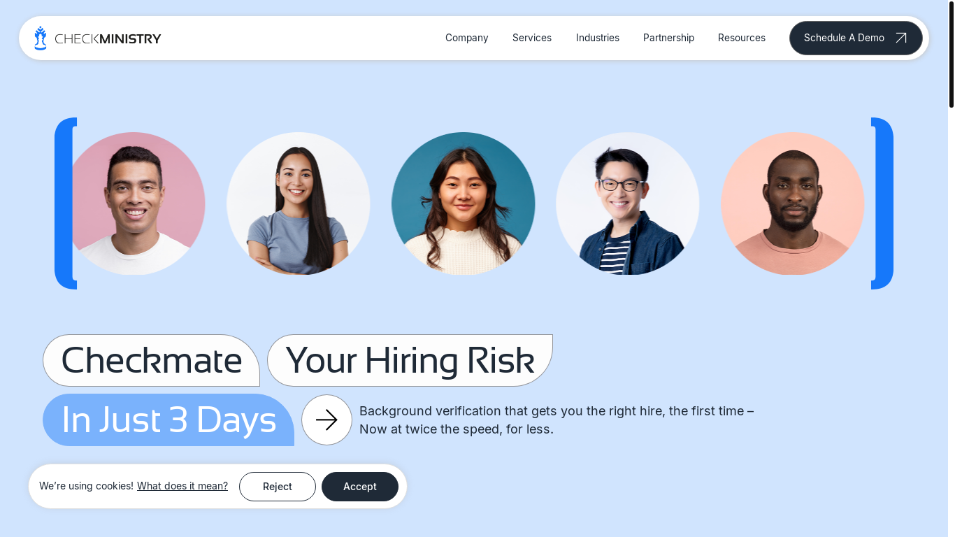 website screenshot of https://checkministry.com/