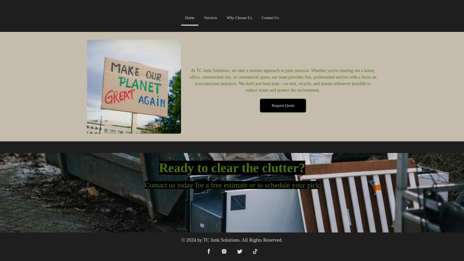 website screenshot of https://tcjunksolutions.com/