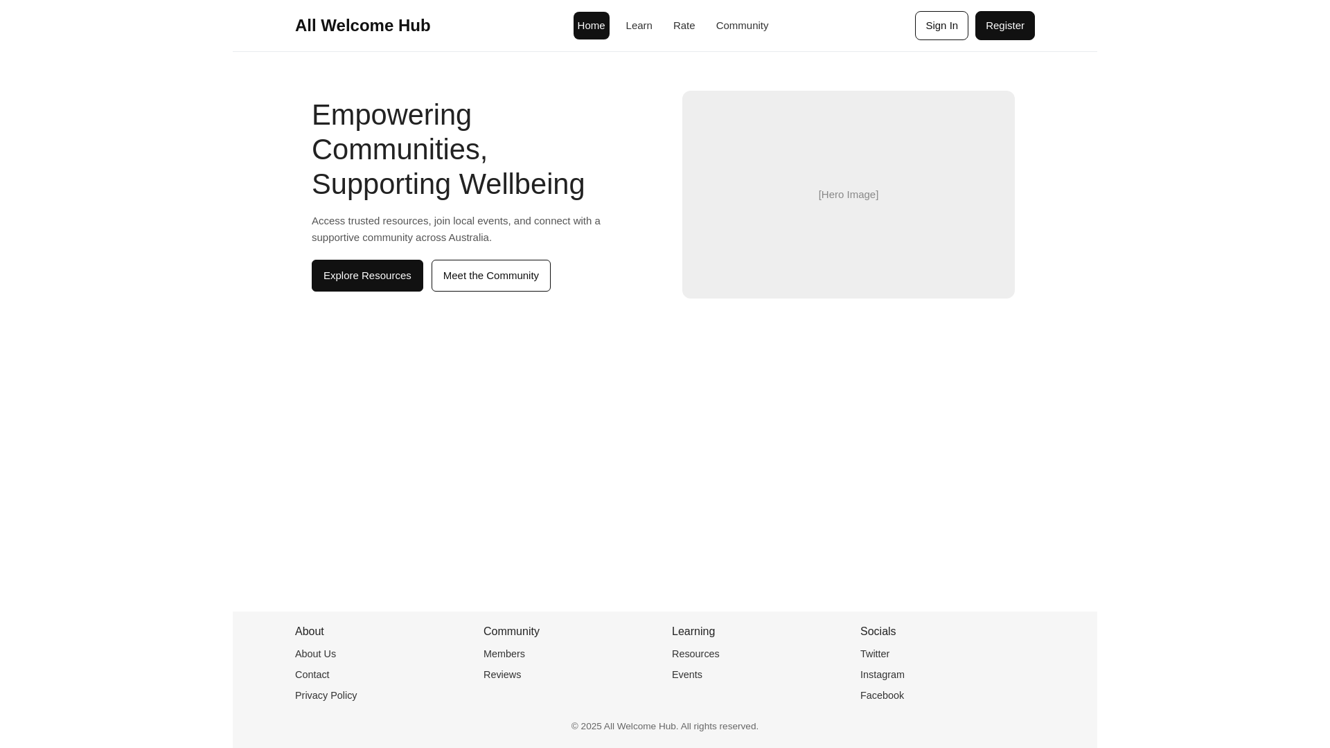 website screenshot of https://allwelcomehub.pages.dev/