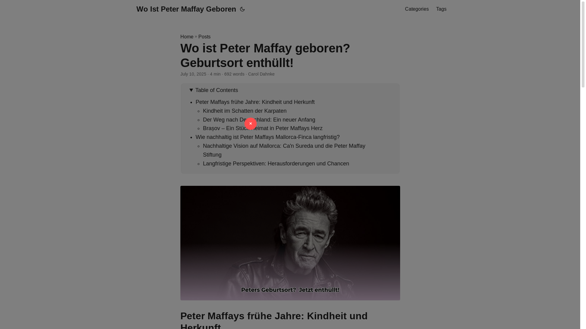 website screenshot of https://wo-ist-peter-maffay-geboren.pages.dev/
