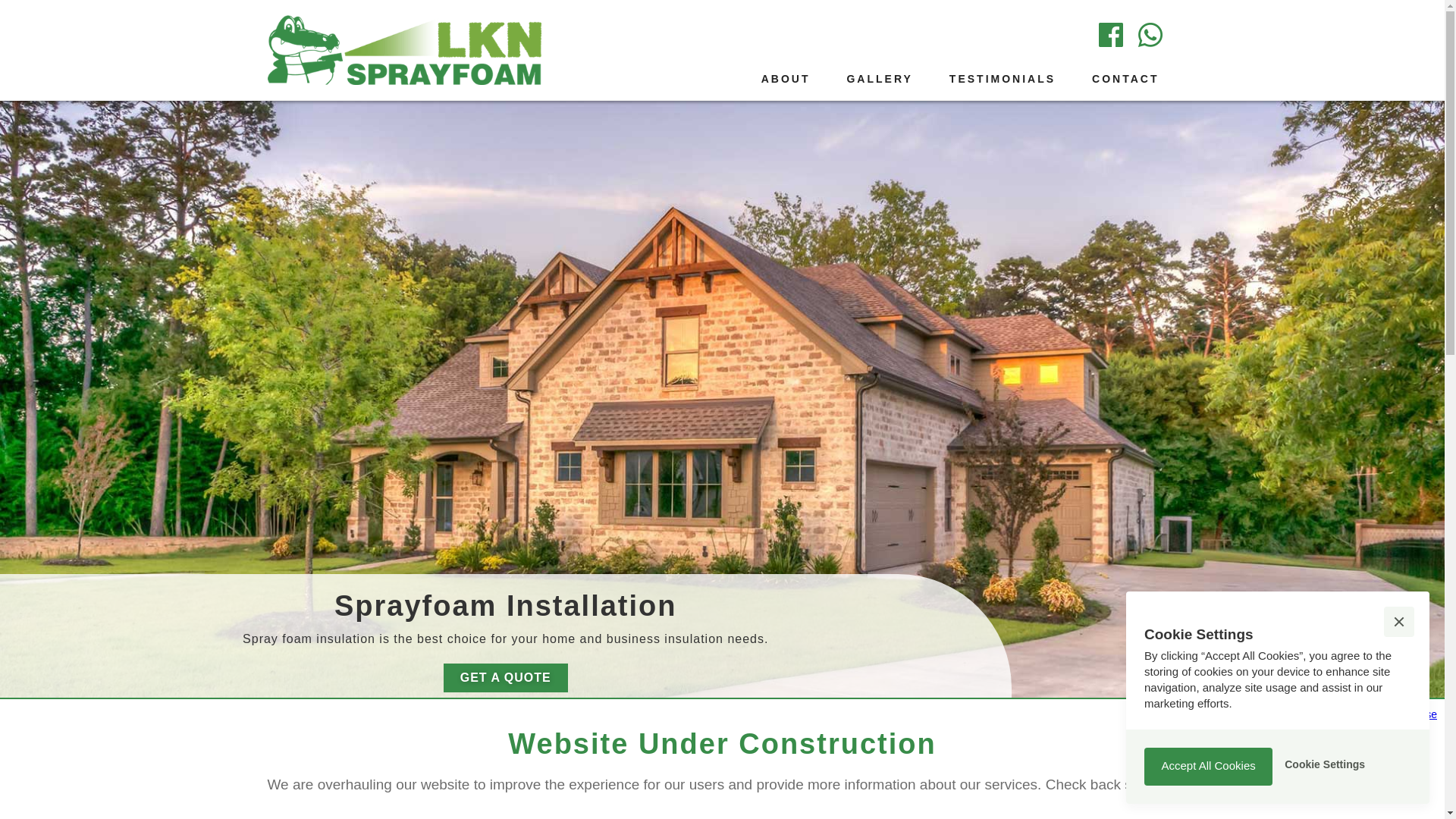 website screenshot of https://lakenormansprayfoam.com/