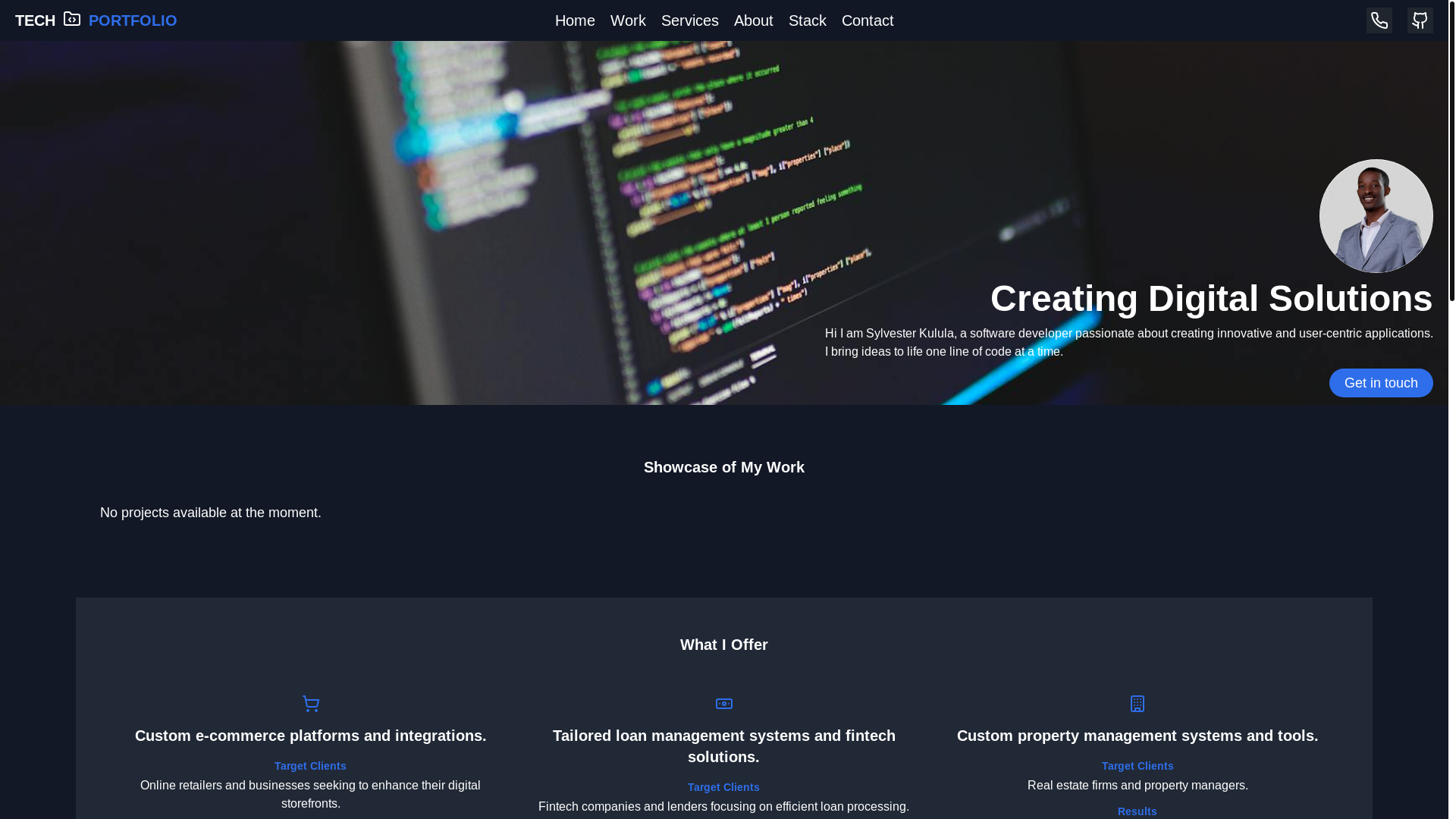 website screenshot of https://devport-8rfhg.sevalla.app