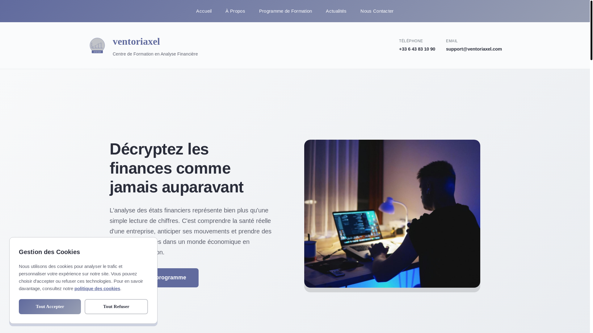 website screenshot of https://ventoriaxel.com