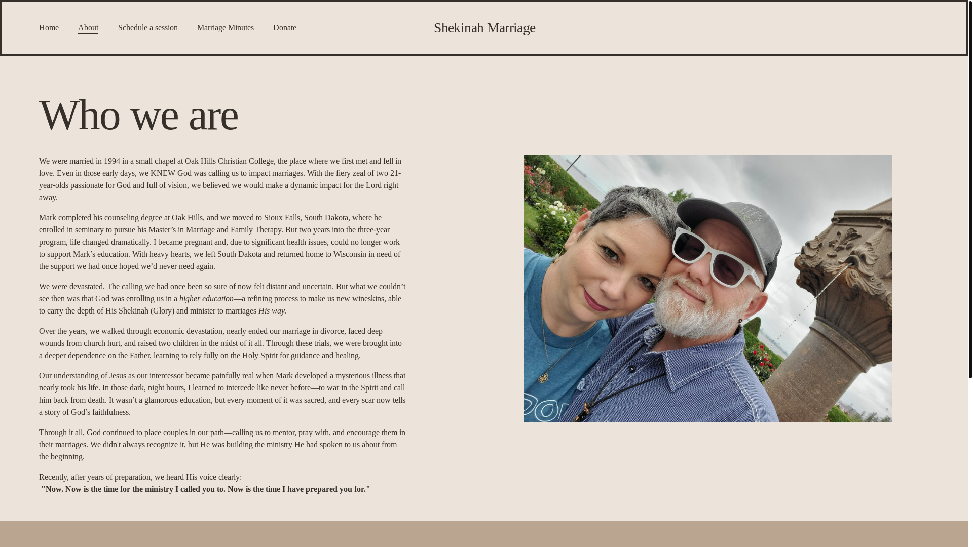 website screenshot of https://shekinahmarriage.com/
