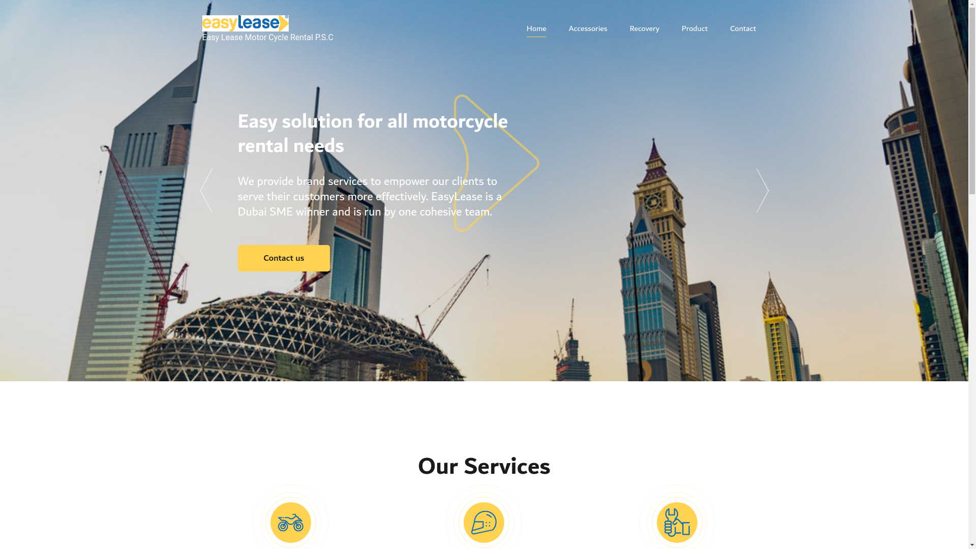 website screenshot of https://easylease.ae