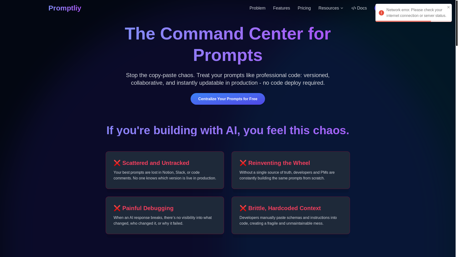 website screenshot of https://promptev.ai/