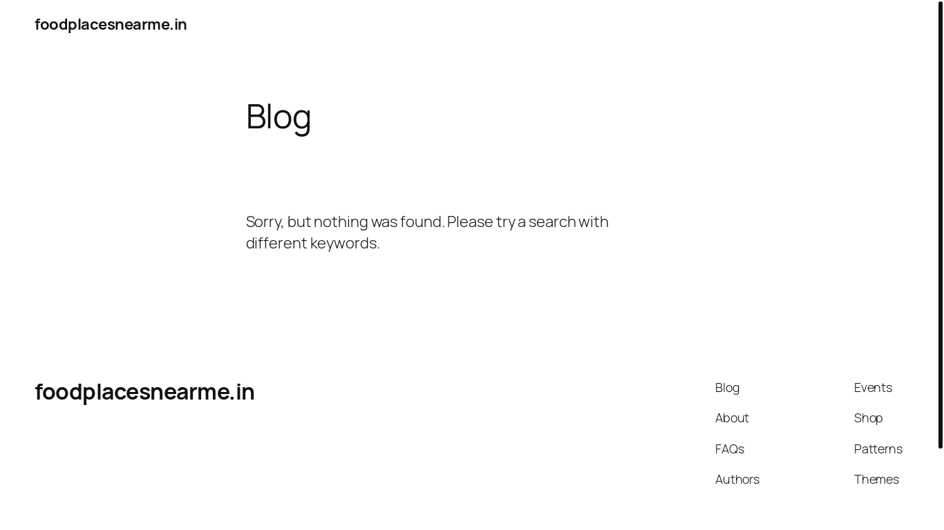 website screenshot of https://foodplacesnearme.in/