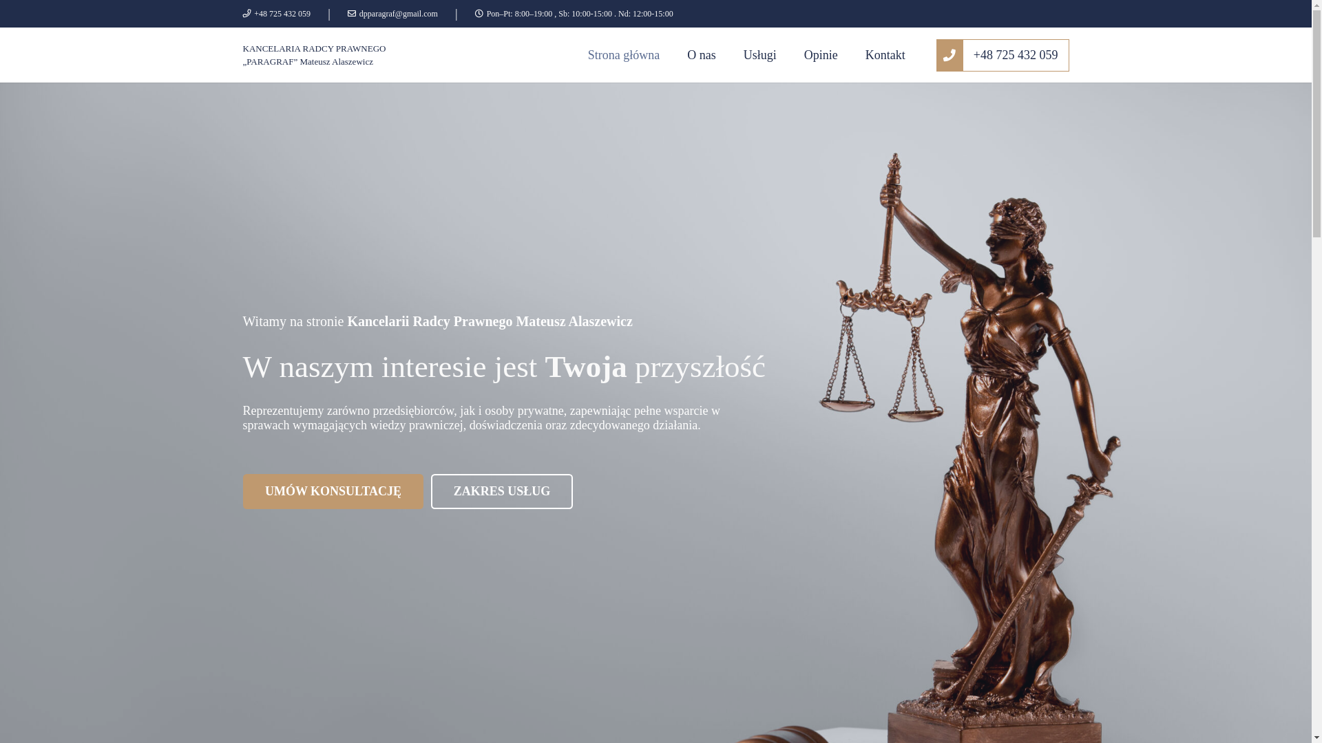 website screenshot of https://alaszewicz-kancelaria.pl/