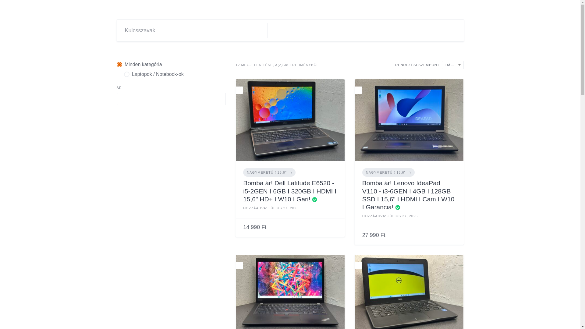 website screenshot of https://hardver-apro.hu/
