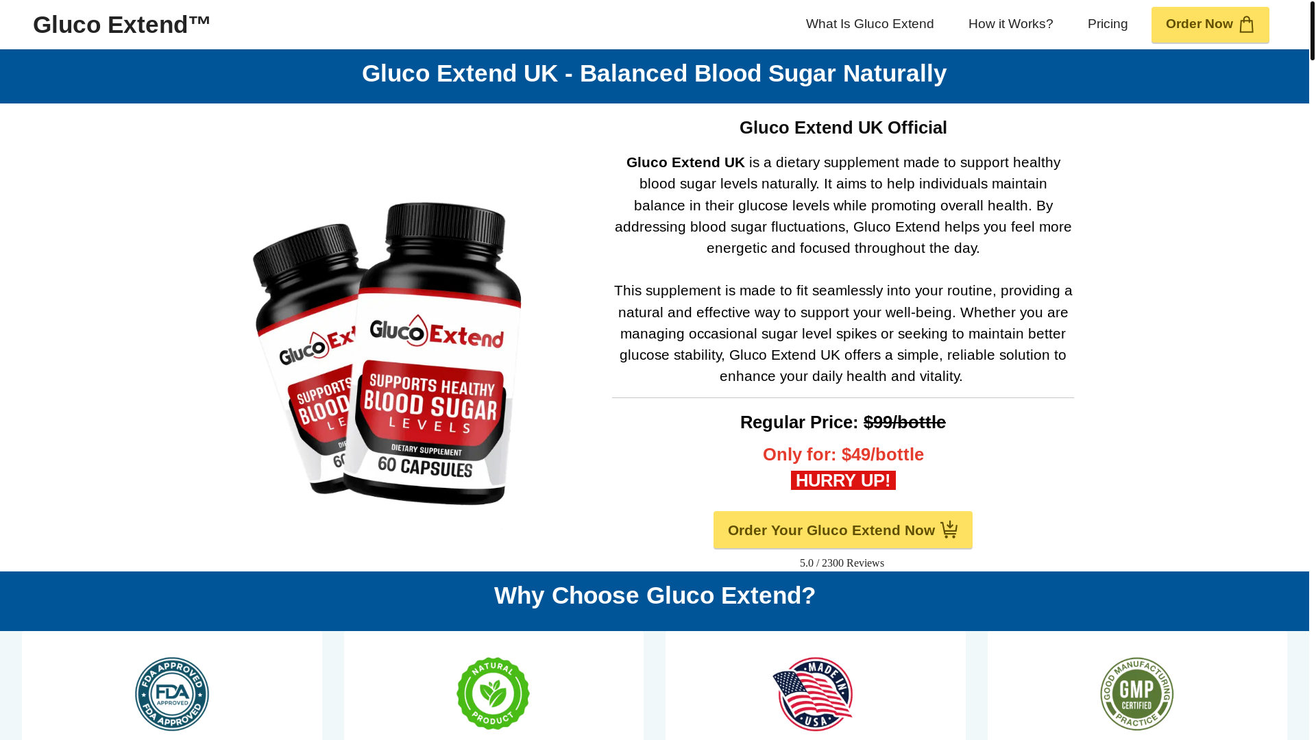 website screenshot of https://glucoextend.co.uk/