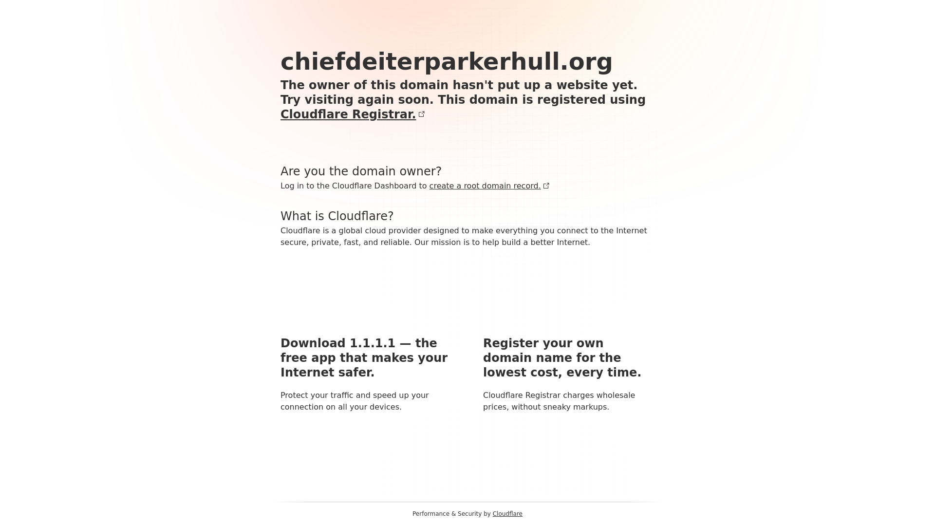 website screenshot of https://chiefdeiterparkerhull.org/