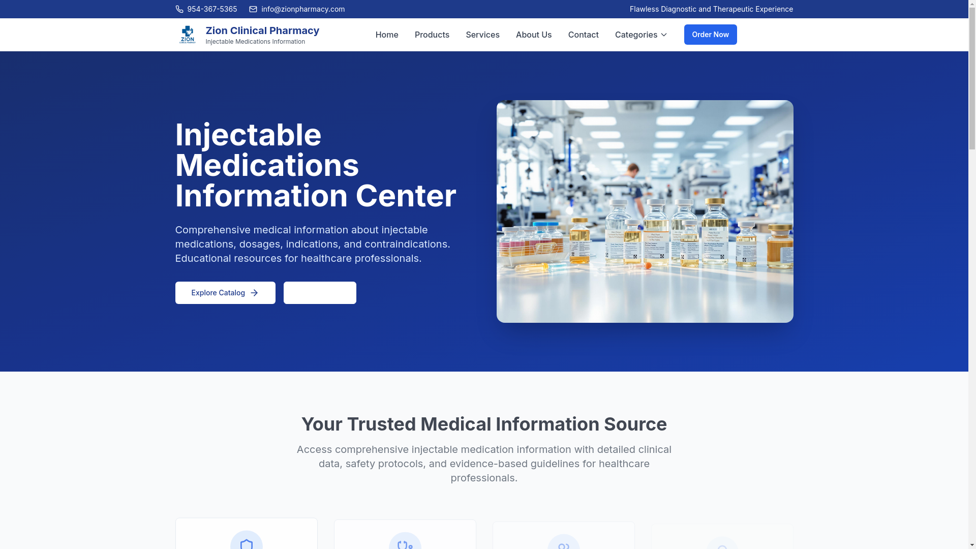 website screenshot of https://zionpharmacy.online/