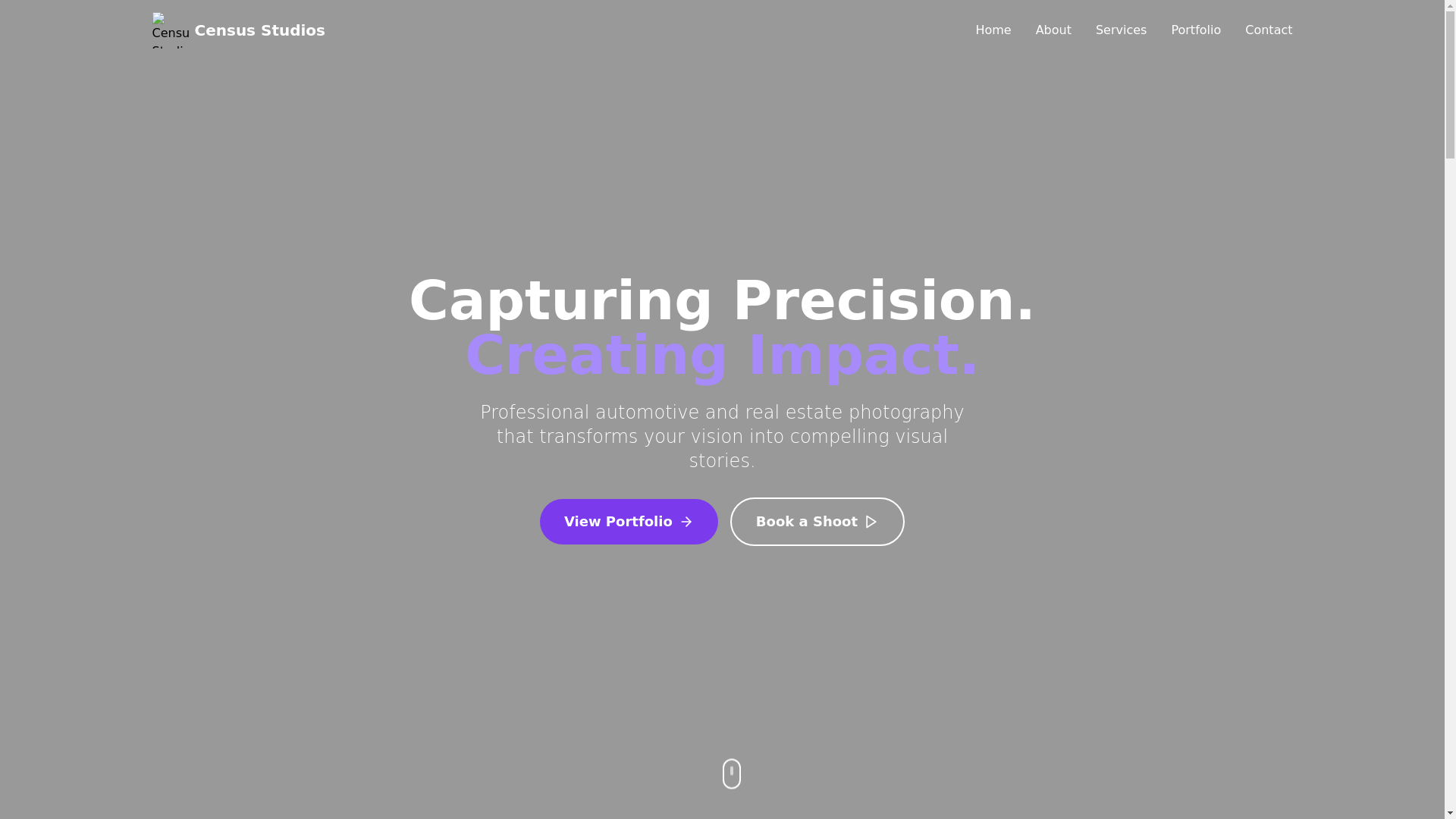 website screenshot of https://censusstudios.com/