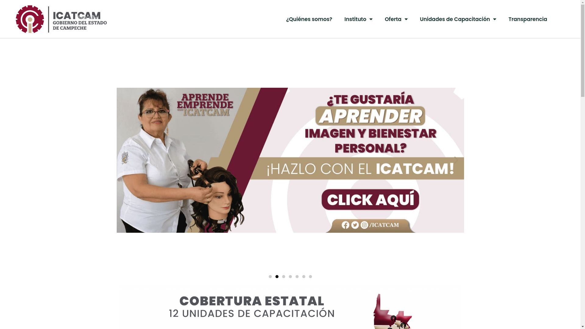 website screenshot of https://www.icatcam.edu.mx