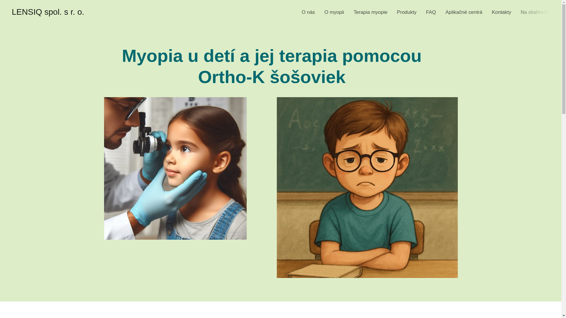 website screenshot of https://myopiacare.sk/