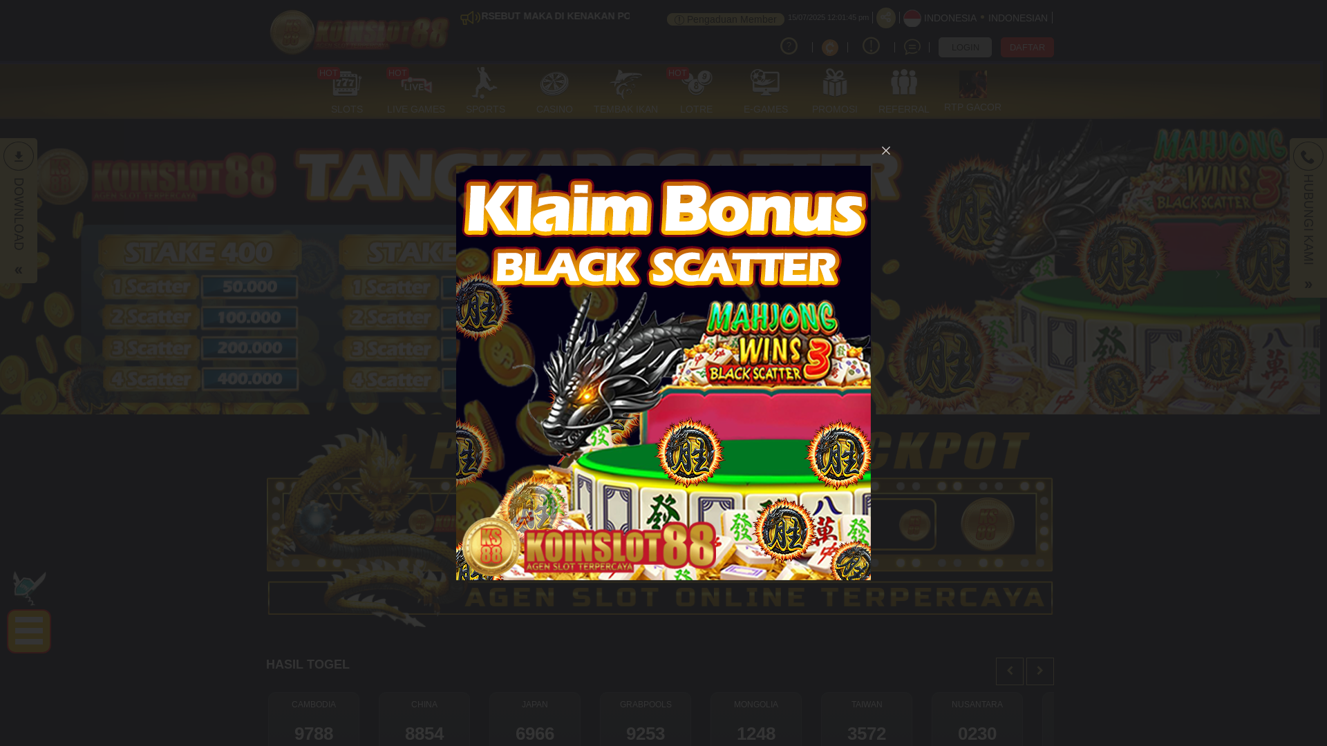 website screenshot of https://delapankoinslot88sip.com/