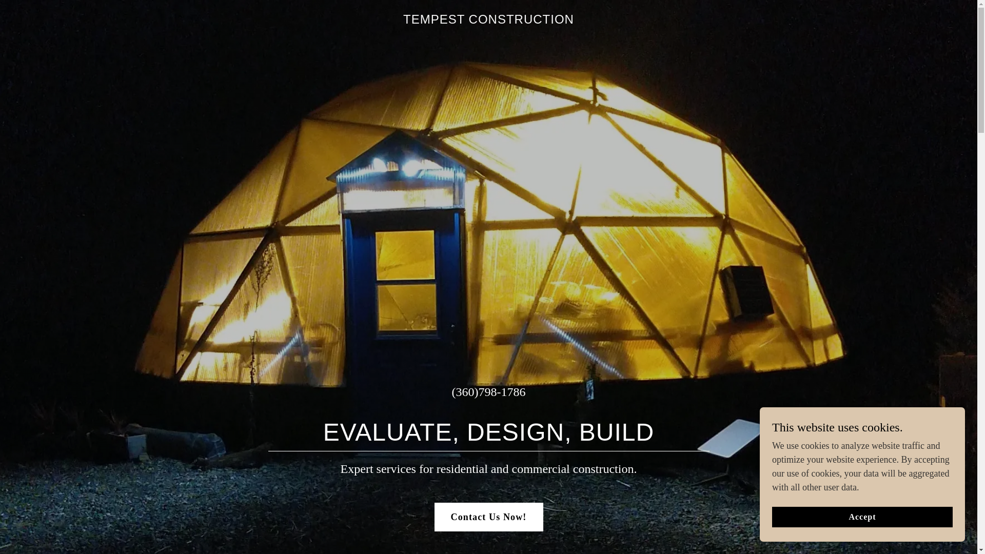 website screenshot of https://tempestconstruction.org/