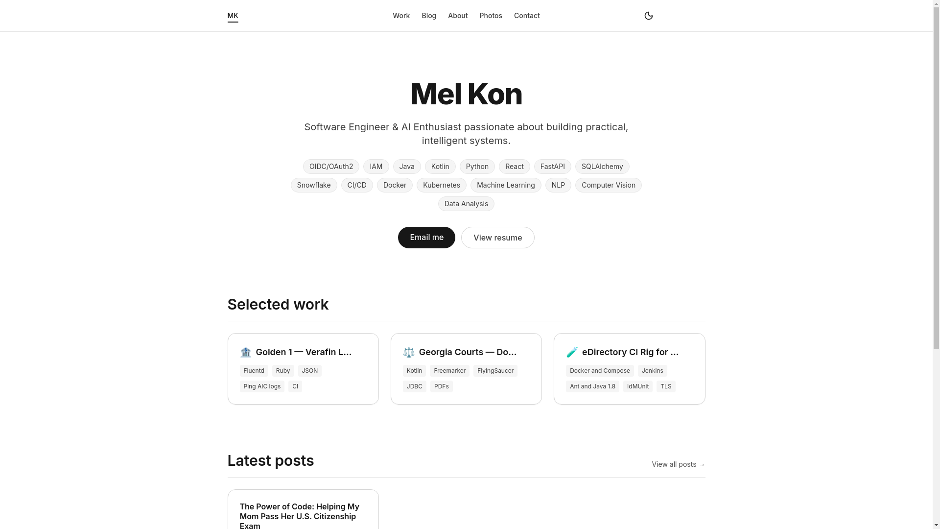 website screenshot of https://mels-site.pages.dev/