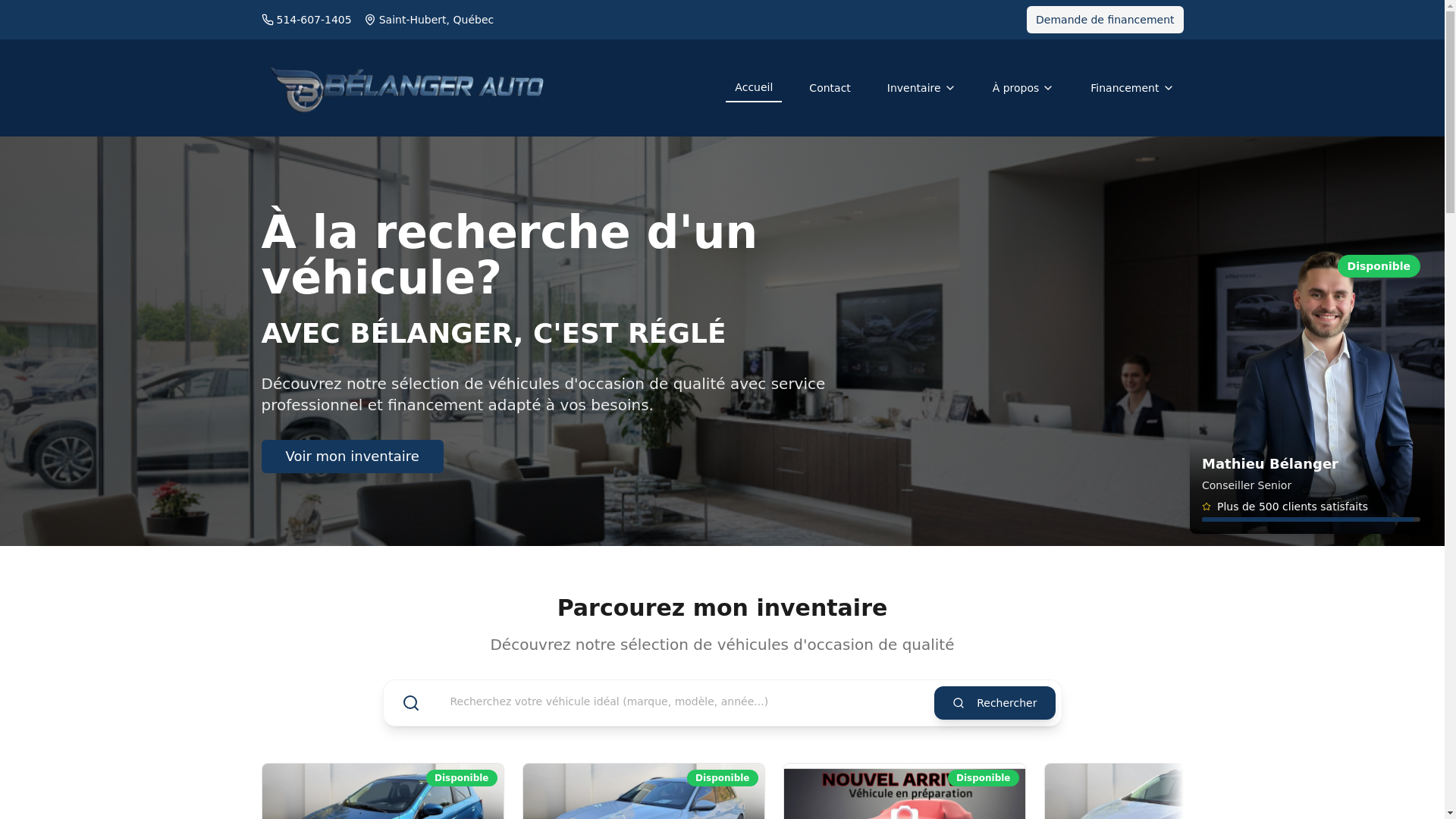 website screenshot of https://belanger-auto-regle.pages.dev/