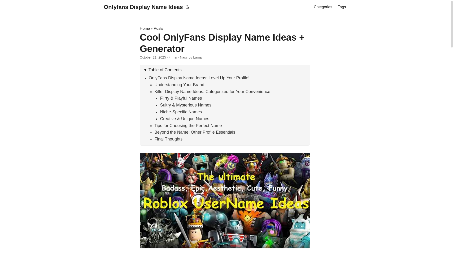 website screenshot of https://onlyfans-display-name-ideas.pages.dev/