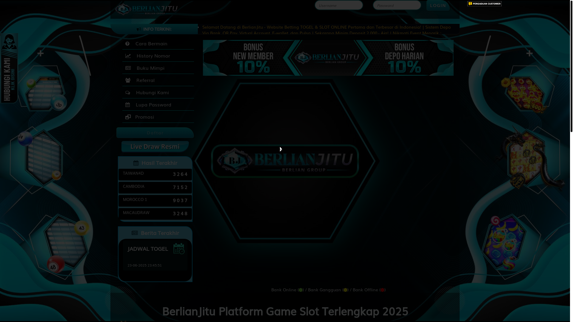 website screenshot of https://berlian-mahjong.com/