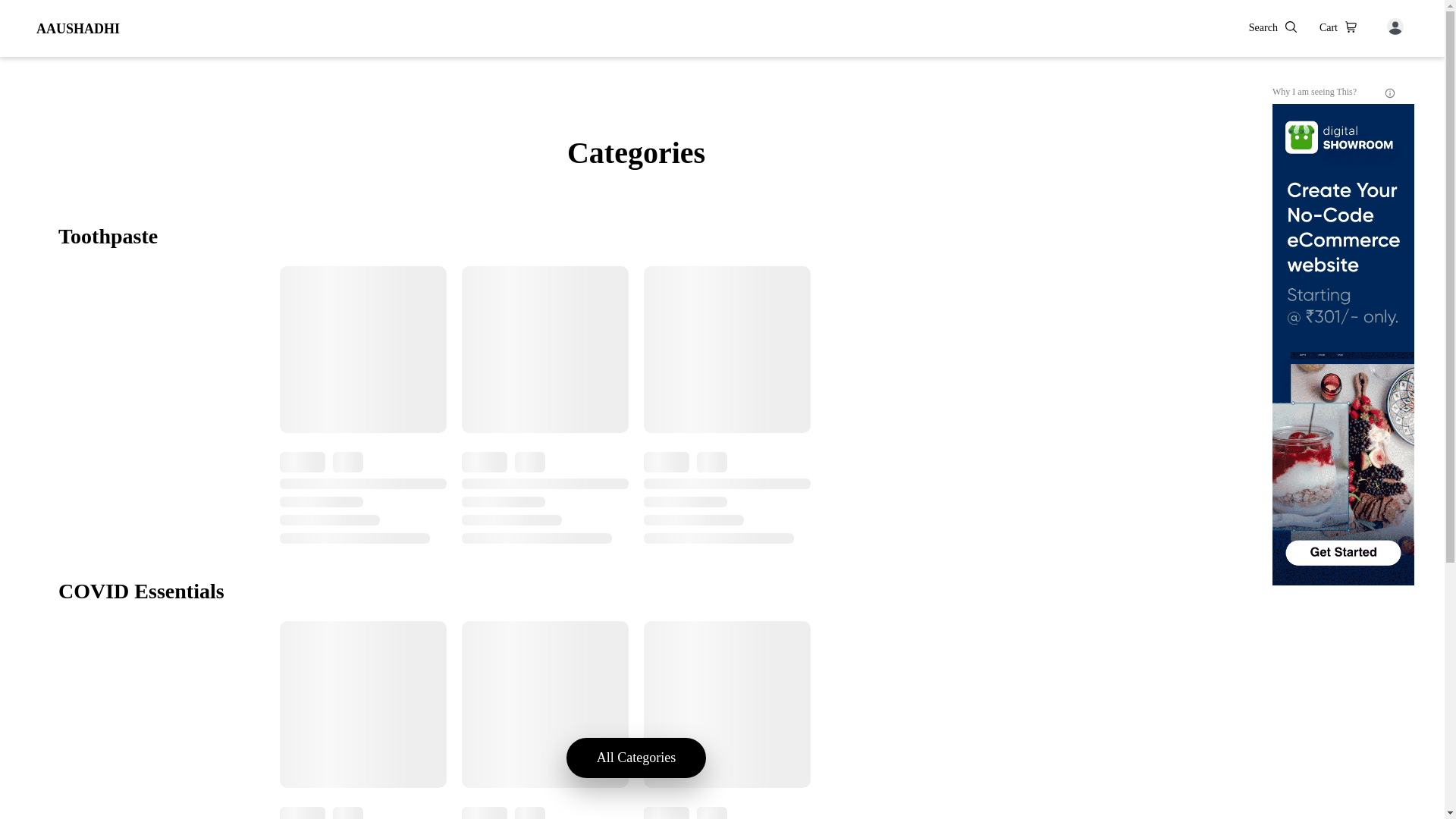 website screenshot of https://aaushadhi.co.in/