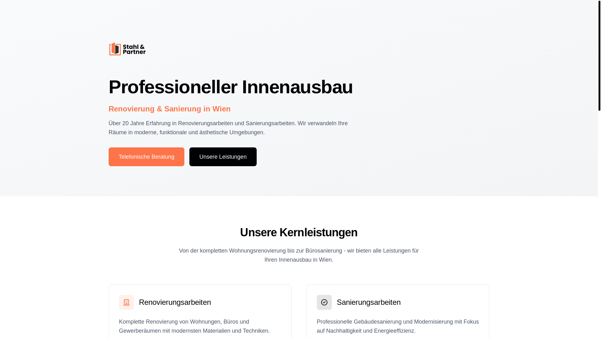 website screenshot of https://stahlundpartner.at/