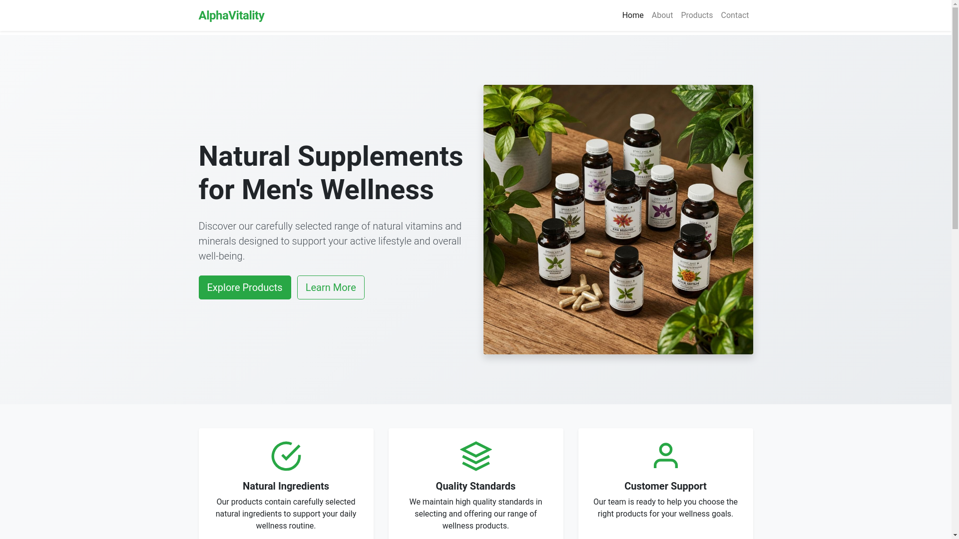 website screenshot of https://alphavitalityetc.info/