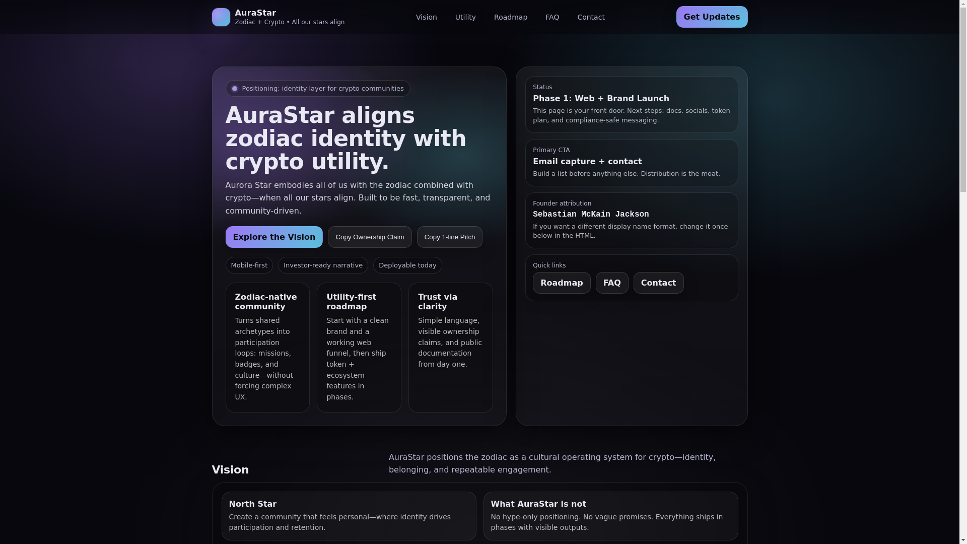 website screenshot of https://aurastar-website.pages.dev/