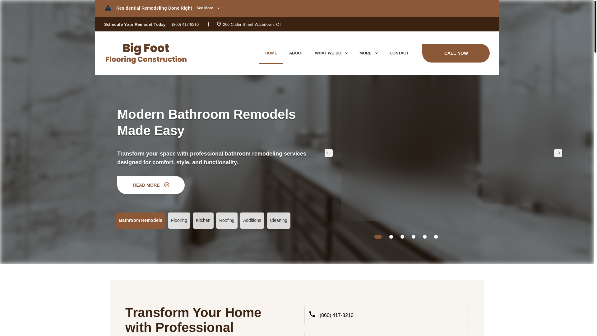 website screenshot of https://bigfootflooringconstruction.com/