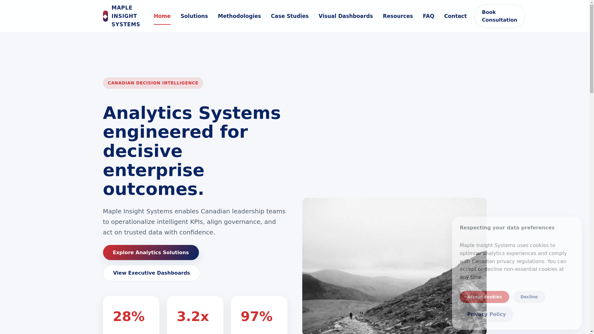 website screenshot of https://mapleinsightsystems.com/
