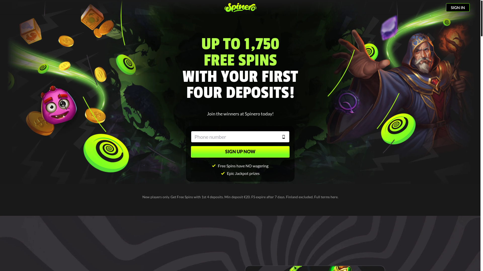 website screenshot of https://landing-spinero-stg.pages.dev/