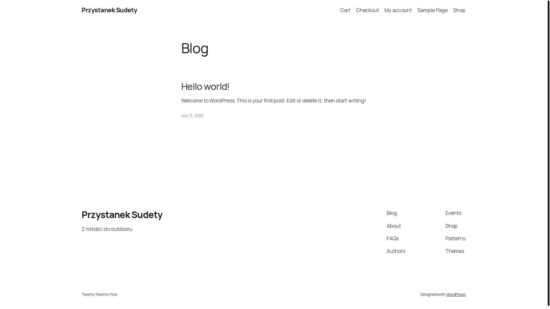 website screenshot of https://przystaneksudety.eu/