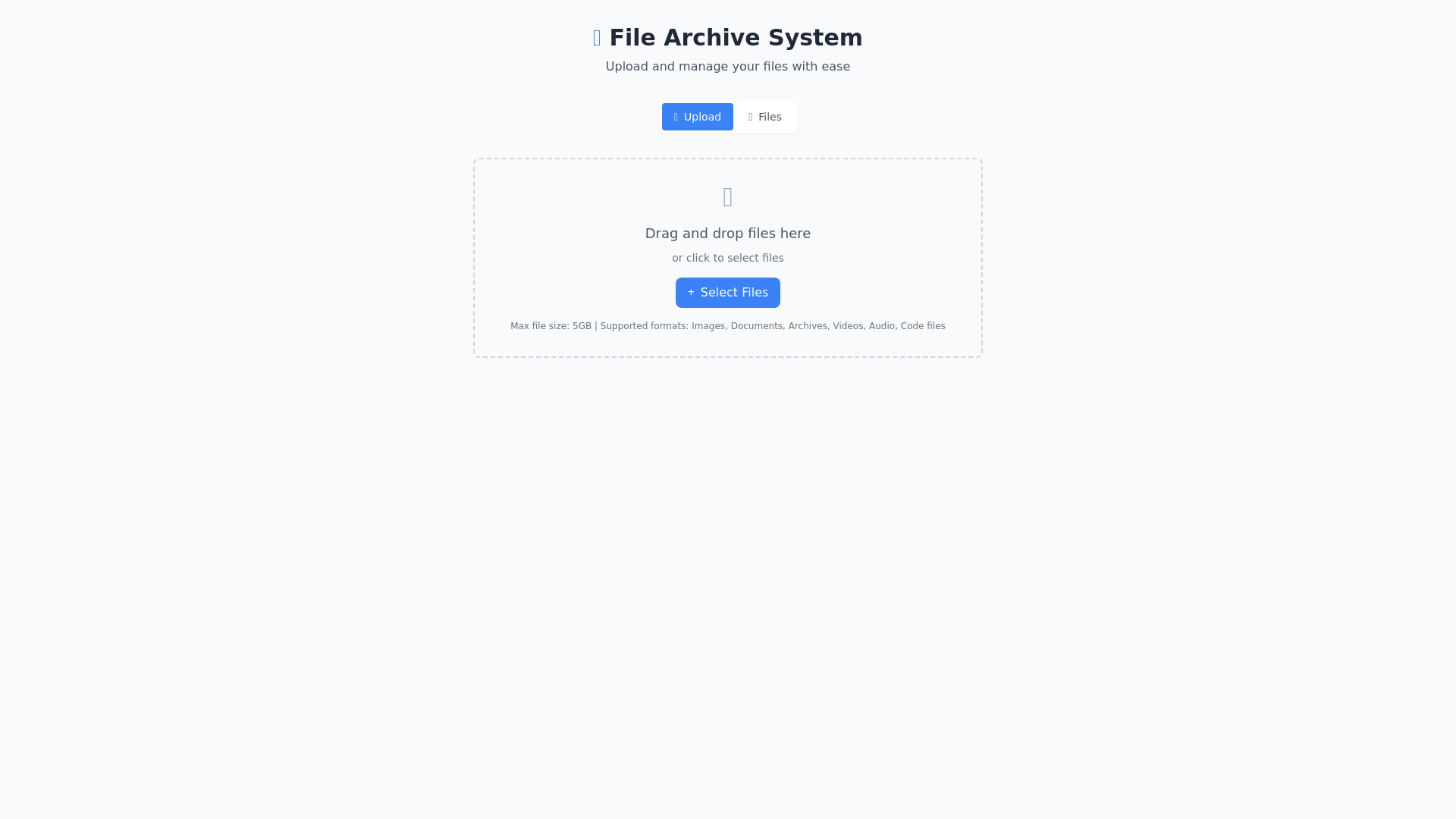 website screenshot of https://file-archive-app.pages.dev/