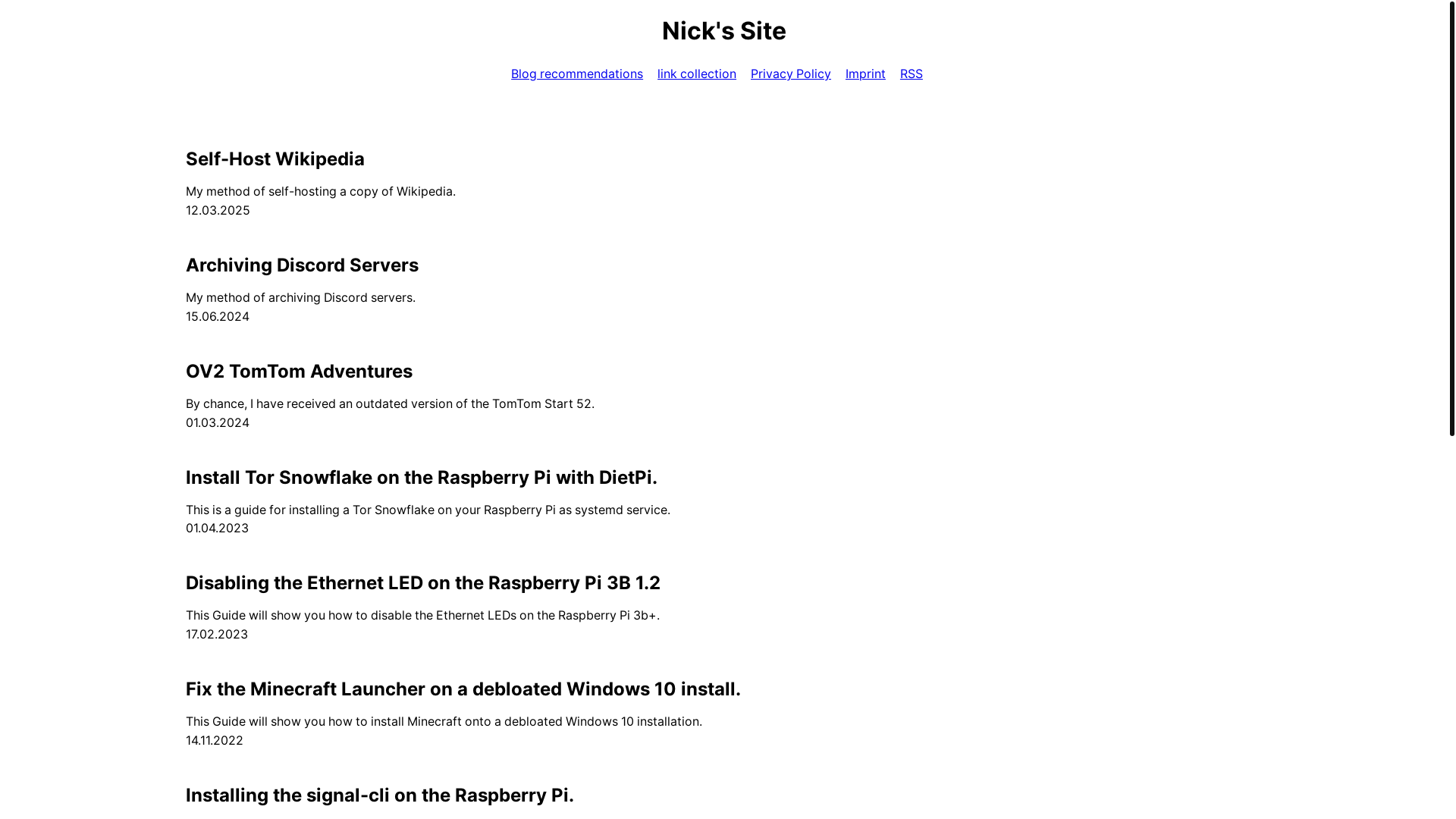 website screenshot of https://nickwasused.com/