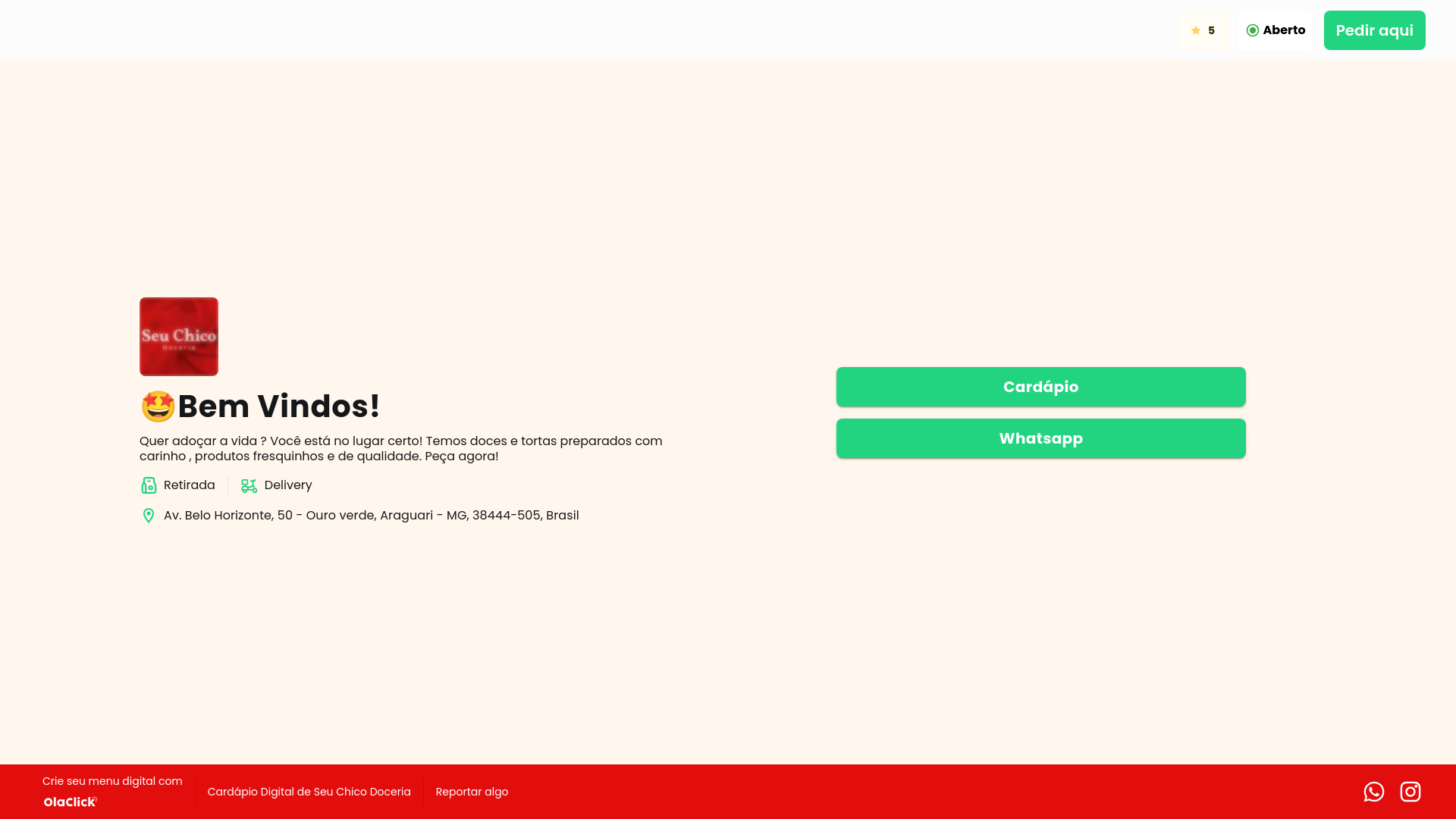 website screenshot of https://seuchicodoceria.com/