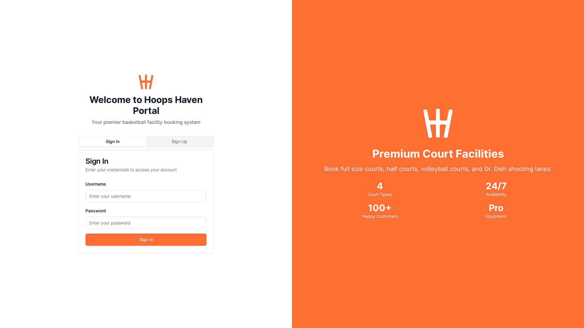 website screenshot of https://bookhoops.com/