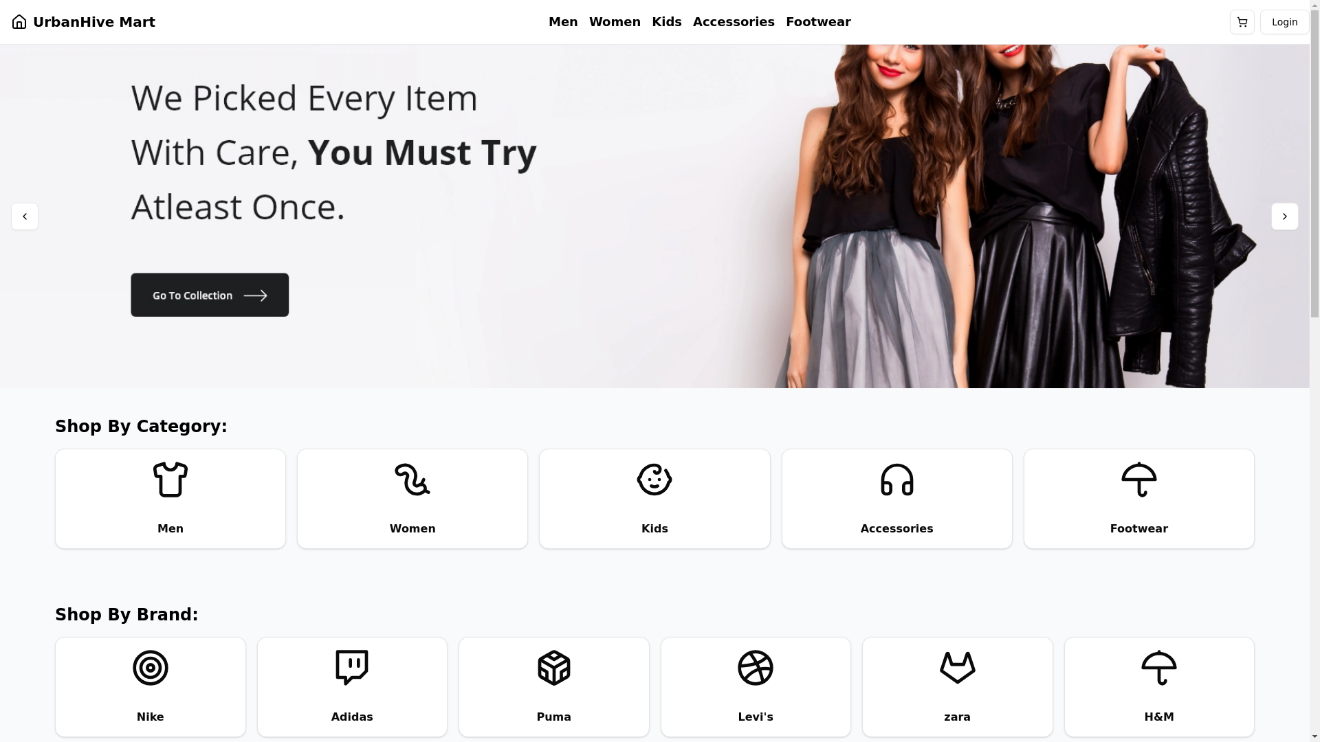 website screenshot of https://urbanhivemart.page/