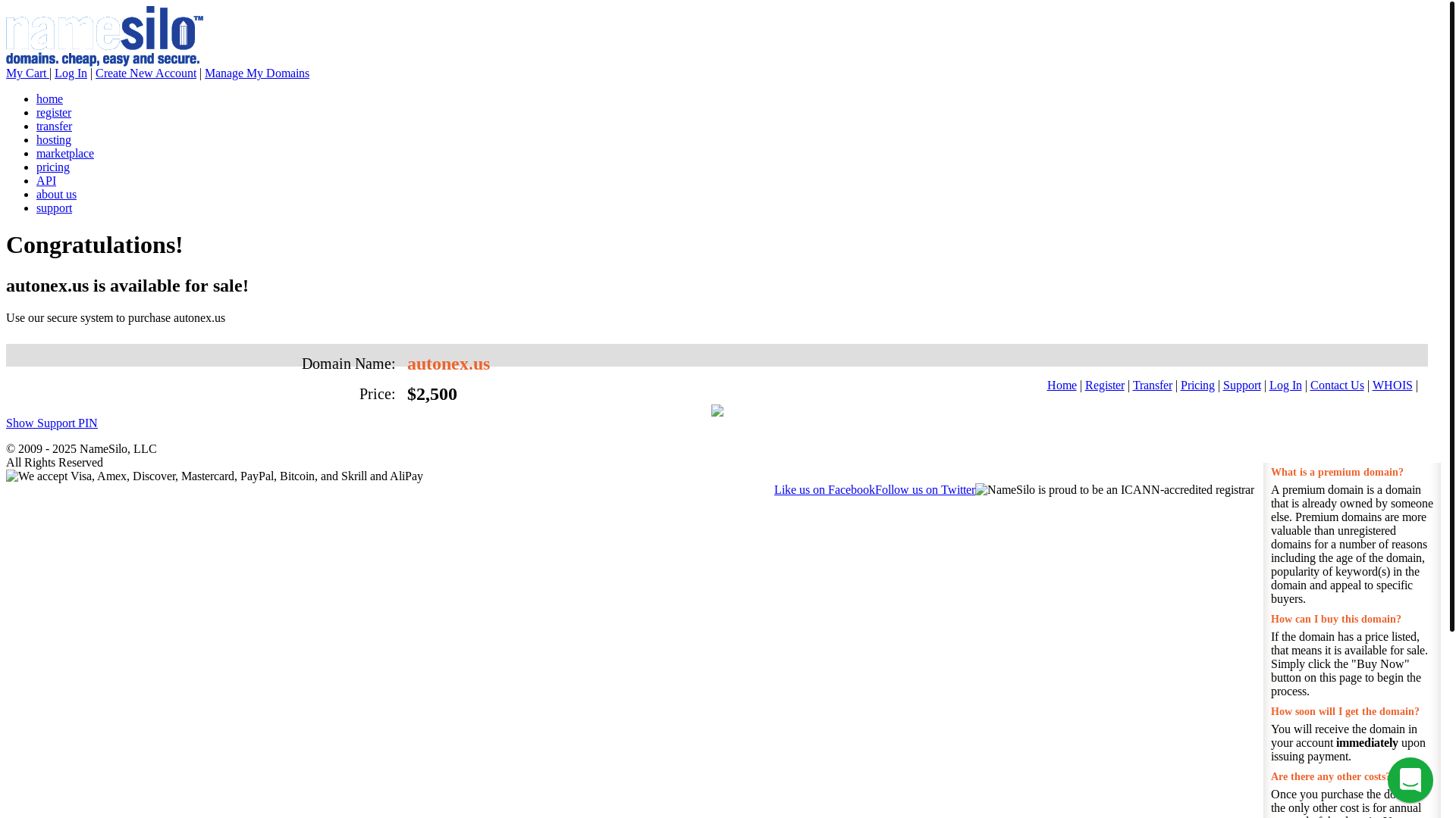 website screenshot of https://autonex.us/